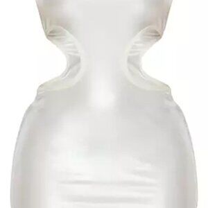 Mini Dress Metallic Sheen Festival Coachella Looks Side Cut Out NWT